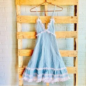 New Dodo Bar Or tassel baby blue fringe dress